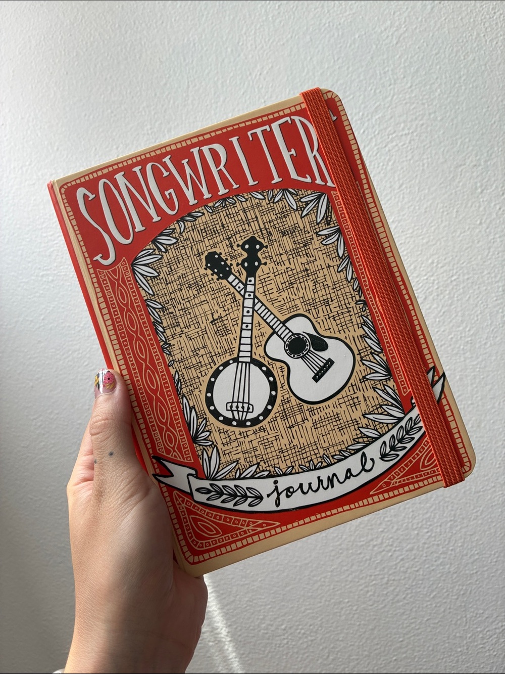 Red Songwriter’s Journal with Elastic Closure Folk Art Music Guide Education